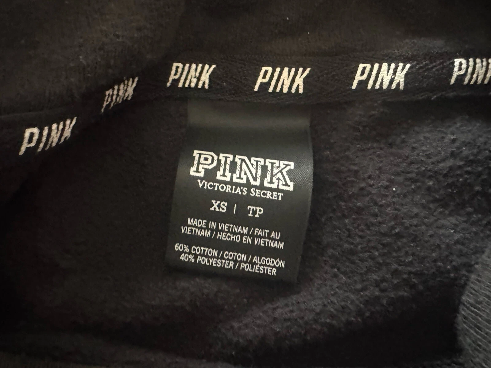 UNDERCOVER Felpa donna con cappuccio Victorias Secret Pinka cappuccio pullover nero XS TP