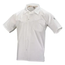 Mercer Culinary M60200WH1X Millennia Unisex Cook Shirt with Wicking Mesh Back,
