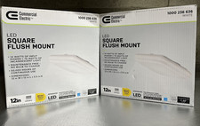  2-Pk Hampton Bay 12" Square LED Flush Mount Ceiling Light 4000K Bright White