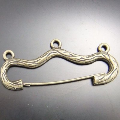 46*16mm Antique style bronze tone safety pin brooch connector findings 20pcs