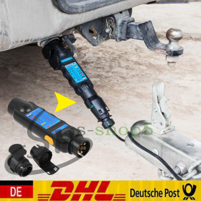 7-13 Poliger Prüfgerät Anhänger Tester 12V Beleuchtungstester Anhängerkupplung