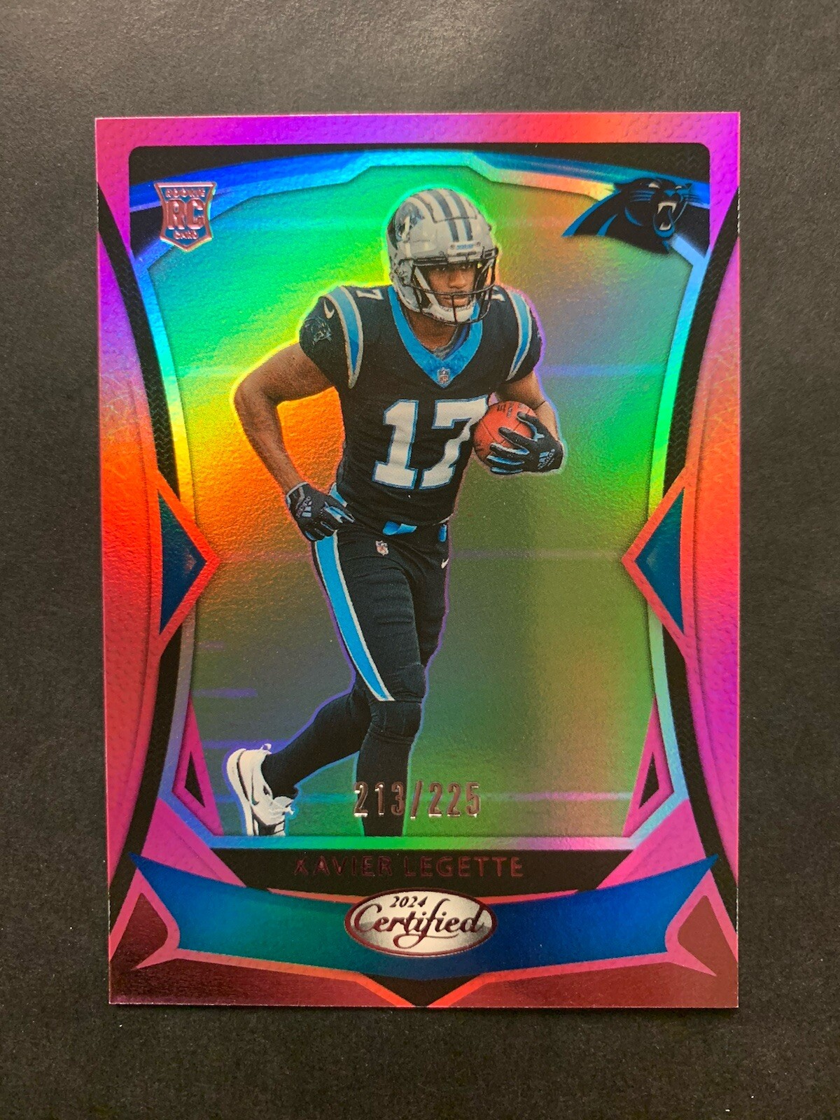 Xavier Legette 2024 Panini Certified Pink Mirror Parallel /225 #123 Rookie RC