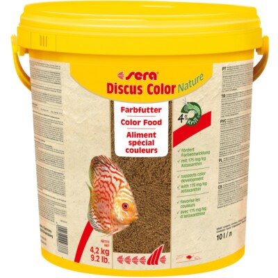10 Liter sera Discus Color Nature Farbfutter für alle Diskus Fische  Hauptfutter