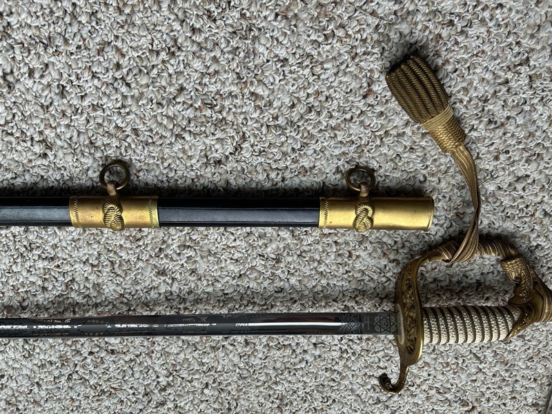 1960-70s Vietnam Era US Navy Officer's Ceremonial Sword by JH Germany USN