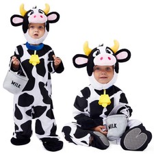 Spooktacular Creations Unisex Baby Cow Costume Jumpsuit Outfit with Milking B...