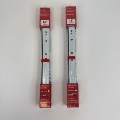 Richelieu 14-in Drawer Slides Full Extension Steel White Set 2 Pairs (4 Pieces)