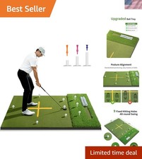 5.2x4ft 6x4ft 21mm-45mm Dual-Turf Golf Mat with Ball Tray, Thickened Golf H...