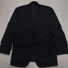 CANALI Classic Travel Water Resist Blazer Men 42L Black 100 Wool 3 Button
