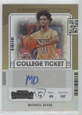 2022 Panini Chronicles Draft Picks Contenders College Ticket Michael Devoe Auto
