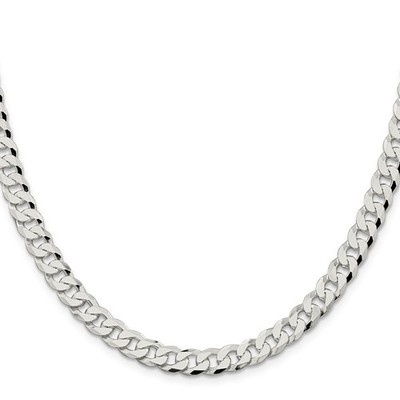 Sterling Silber Panzerkette Halskette, 7 mm