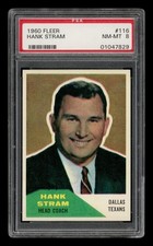 1960 Fleer Set-Break #116 Hank Stram PSA 8 NM-MT