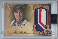 Chipper Jones 2021 Topps Dynasty Dynastic Data Patch Auto Card #DAP-CJ3 07/10