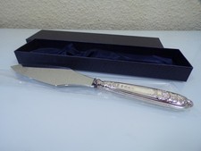 ALBO Jugendstildekor floral gro&szlig;es Tortenmesser 25.5 cm Echtsilber 925er TOP neu