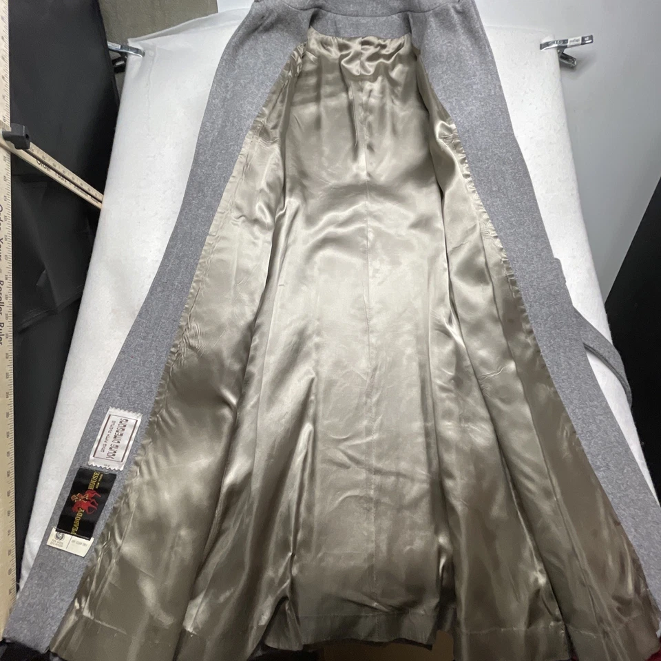 Abrigo largo de colección años 70 Saks Fifth Avenue Young Dimension gris mezcla de lana guisante Foto 3 de 4