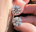 12 Ct Round-Cut EF/VS1 Lab Grown Diamond Solitaire Stud Earring 14K White Gold — photo 6