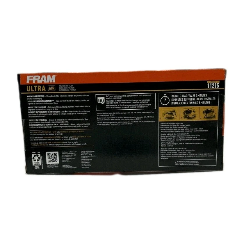 Filtro de aire FRAM 11215 Ultra Premium 40.000 millas para vehículos Nissan seleccionados Foto 2 de 2