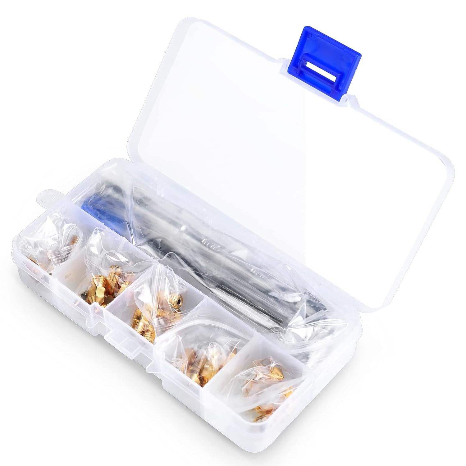 25 PCS Ender 3 V2 Nozzles, 3D Printer Extruder Hardened Steel Nozzle 0.4M