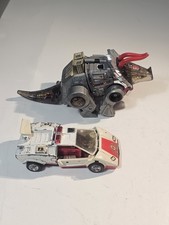 Vintage 1980's Transformers G1 Dinobot Slag Triceratops Dinosaur Lot