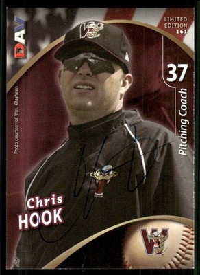 2009 Wisconsin Timber Rattlers DAV CHRIS HOOK Signed Card autograph BREWERS GURU