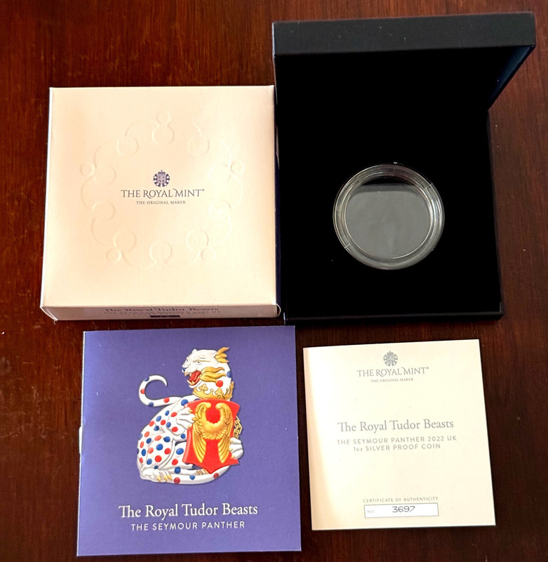 2022 GB ROYAL MINT TUDOR BEASTS SEYMOUR PANTHER BOX CAPSULE BOOKLET COA /NO COIN