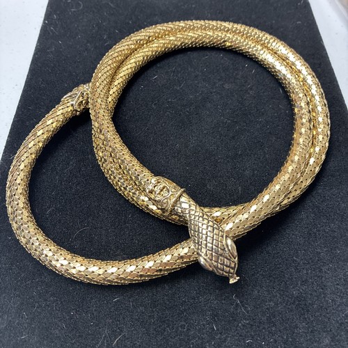 Vintage Signed Whiting and Davis Mesh Snake Serpent Belt 42’ Inches