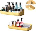 Shower Caddy Adhesive Shelves Plastic Bathroom Storage Rack Removable 2 Pack