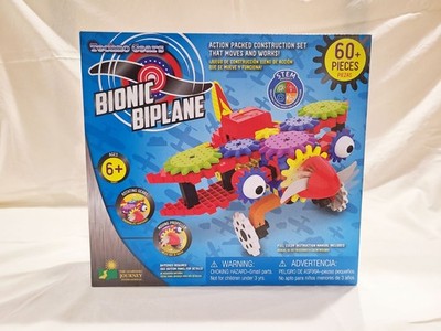 Techno Gears Bionic Biplane 60+ Piece Construction Set, Educational Stem Toy