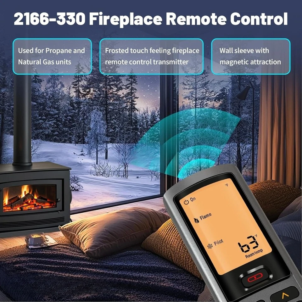 New RC300 Heat N Glo Gas Fireplace Stoves Remote Control Transmitter 2166-330 - Image 3 of 4