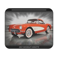 Iconic 1957 Chevrolet Corvette Mousepad  Classic Orange-Red Vintage Sports Car
