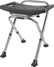 Adjustable Folding Shower Chair Seat, Stainless Steel Small Shower
