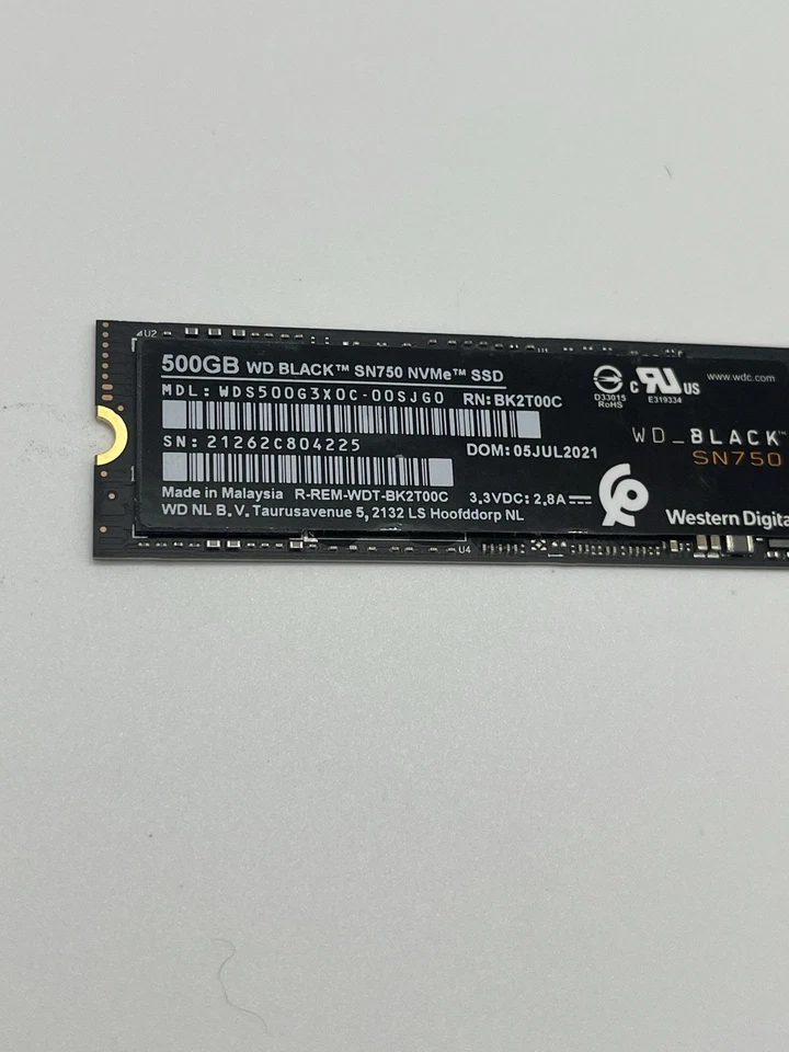 WD Black 500GB SSD SN750 NVMe M.2 Internal Solid State Drive WDS500G3X0C - Image 2 of 4