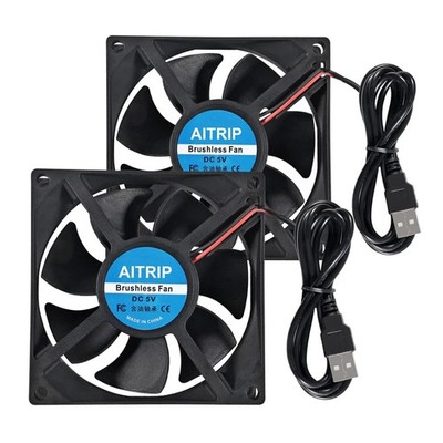 2PCS 80mm USB Fan 5V Brushless 8025 80x25mm for Cooling DIY PC Computer Case ...