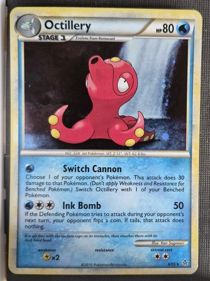 Pokemon Octillery 6/95 Holo Rare HGSS Unleashed Lightly played
