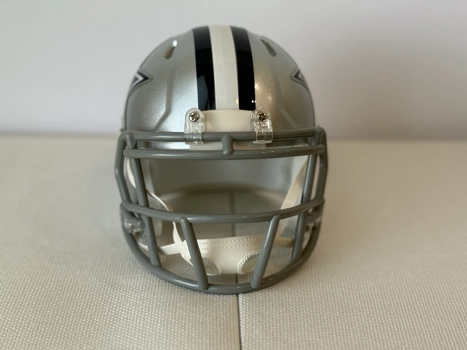 Dallas Cowboys Riddell Speed Mini Casco Plateado Coleccionable NFL Fan Gear Foto 4 de 4