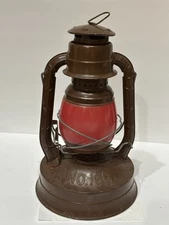 Vintage Dietz  PG & E Lantern LITTLE WIZARD w/ RED Glass No . 100 NY, USA