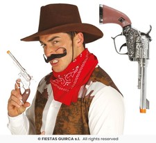 Silver Cowboy Revolver 25cm Toy Gun – Halloween Western Cop Detective Prop