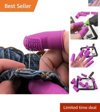 Luxury FLEX 9-Pack Purple Silicone Finger Protectors & Thimbles for Crafters