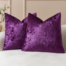 Velvet Throw Pillow Covers 18x18 Set of 2, Luxurious Velvet Decorative Pillow...