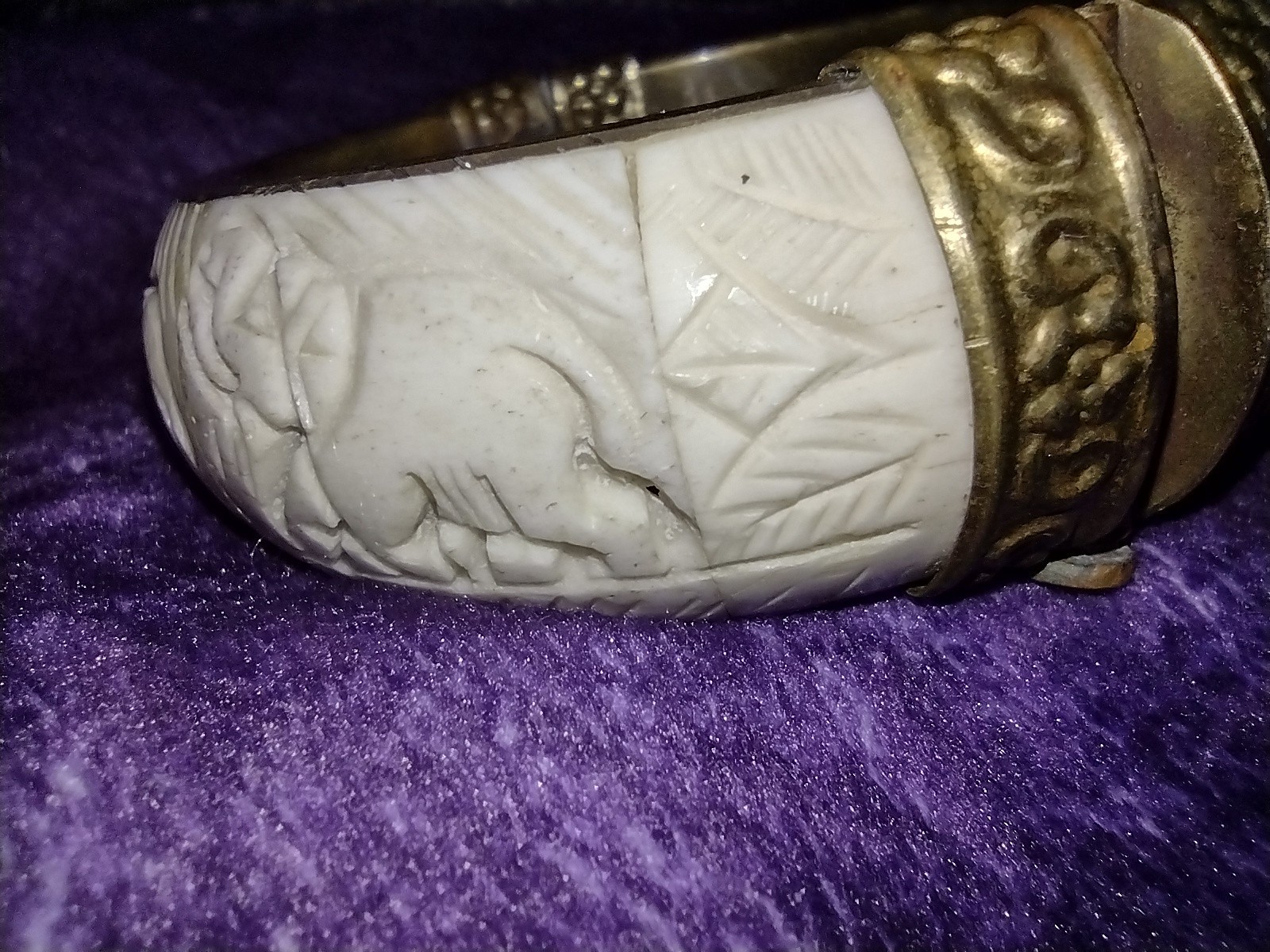 Vintage Cuff Pull Pin Hinged Bangle Bracelet  Han… - image 8