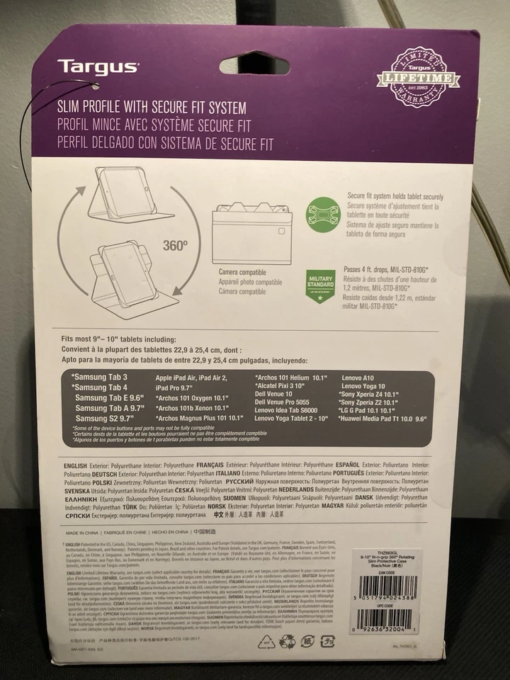 NEW Targus Fit-n-Grip Universal 360* Case for 9”-10" Ipad Tablets Apple Samsung - Image 4 of 4