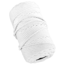 6 mm x 164 Yards White Macrame Cotton Cord, 4 Strand Twisted Soft Cotton