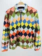 Bode Diamond Pattern Quarter Zip Sweater size S/M