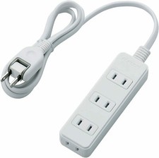 Elecom Power Strip Lightning Guard Swing Plug 4Pcs 1m White T-KS02-2410WH