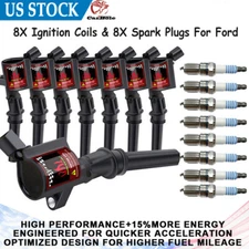 Set of 8 Ignition Coil Pack & Spark Plug For Ford Lincoln Mercury 4.6L 5.4L V8
