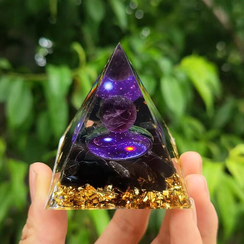 Amethyst Kristallkugel Orgonit Pyramide Obsidian Chakra Orgon Stein Energie - Bild 13 von 32
