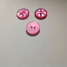 12 NEW 5/8 INCH CYBER PINKPEARL FINISH STAR DESIGN BUTTON