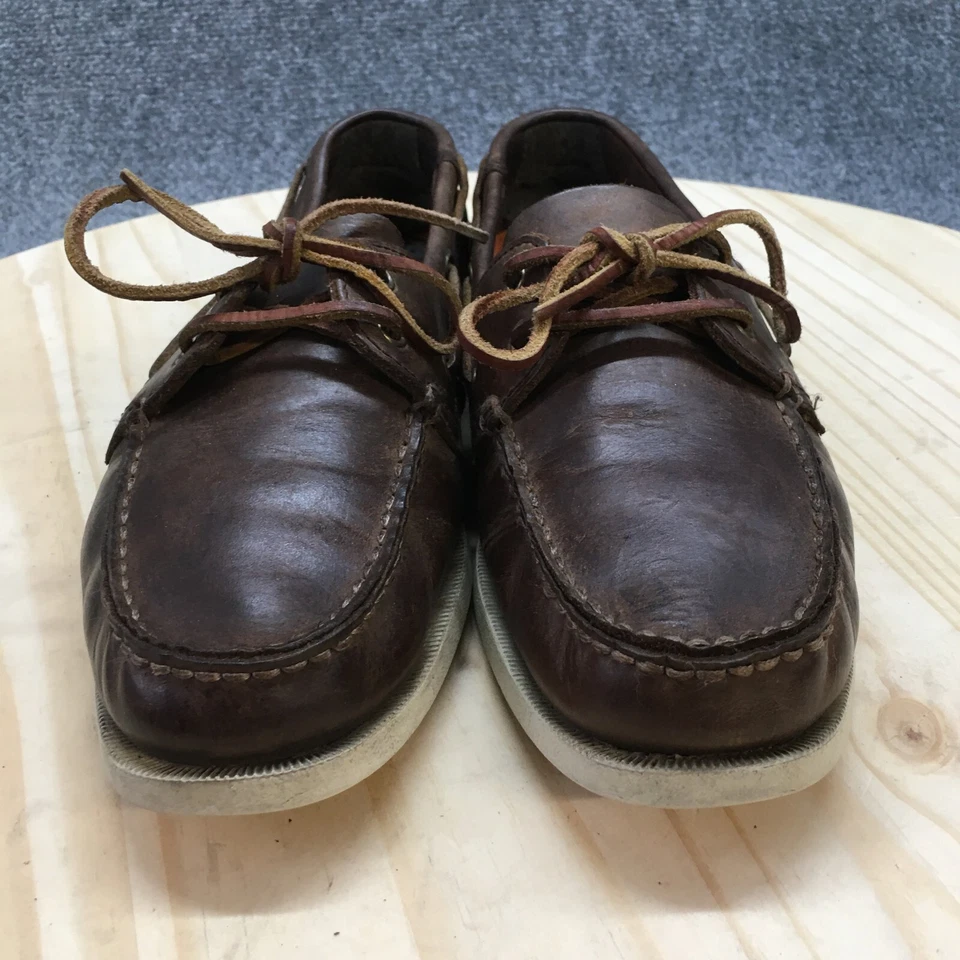 Joseph Abboud Zapatos Para Hombres 9.5 D Informales Barco Cuero Marrón Sin Cordones Sin usar, Puntera Baja Foto 4 de 4