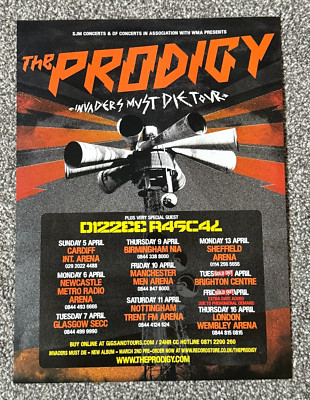 Seltenes 2009 Magazin WERBET-Bild The Prodigy Invaders Must Die UK Tour-Anzeige
