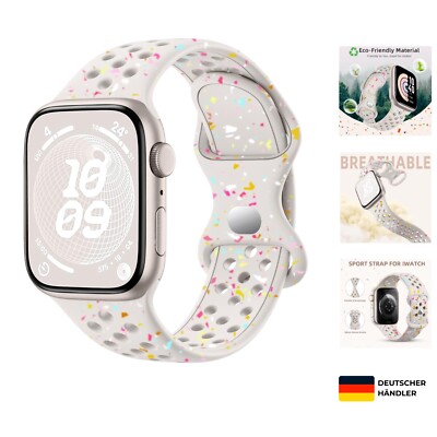 Umweltfreundliches Silikon Armband für Apple Watch 38-49mm Damen Herren