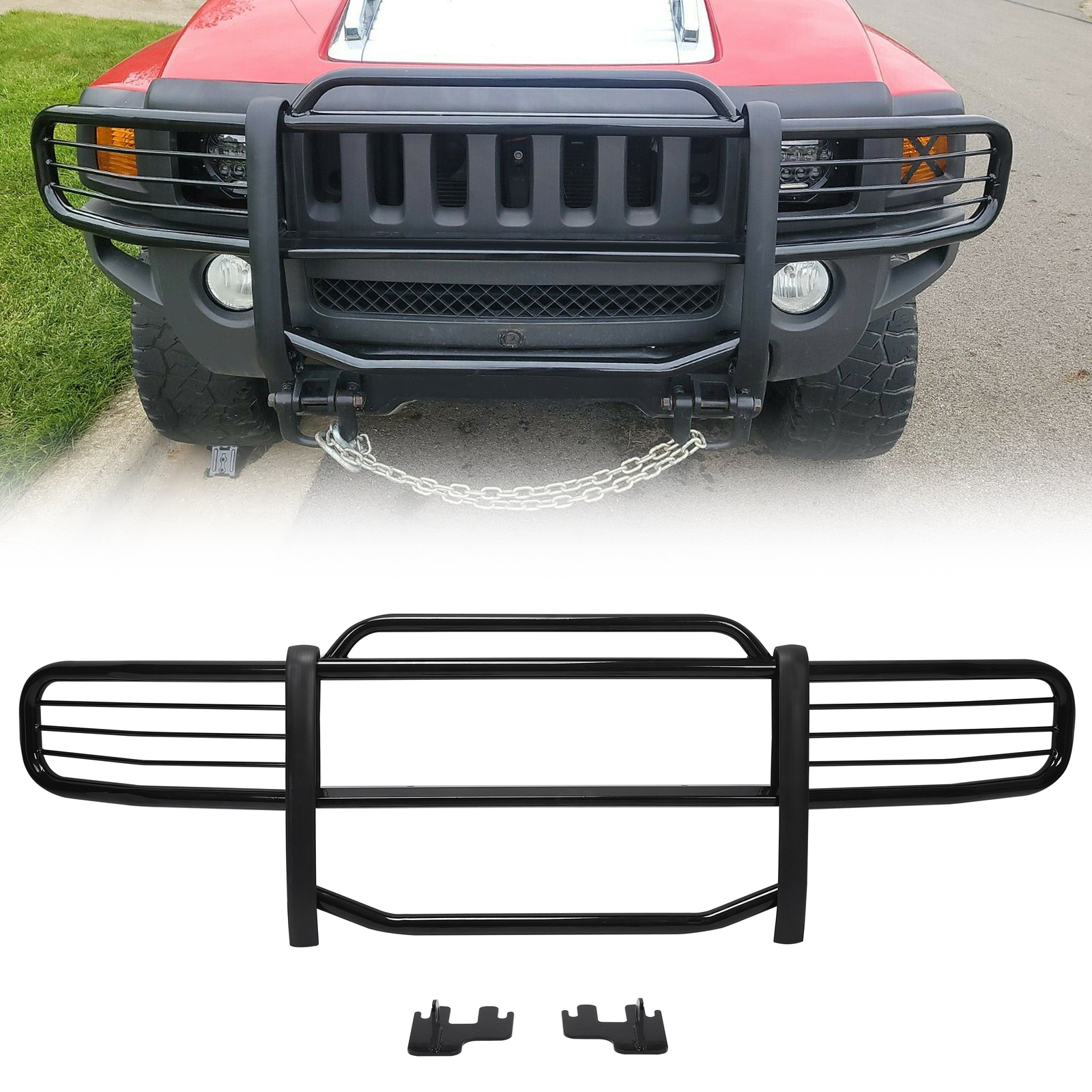 Steel Front Bumper Brush Grille Guard Black Coated For 20062011 Hummer